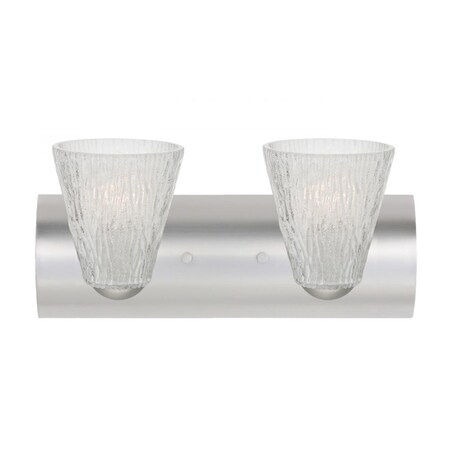 Besa Lighting Nico 5 Vanity, Glitter Stone, Satin Nickel Finish, 2x60W Medium Base 2WZ-NICO5GL-SN